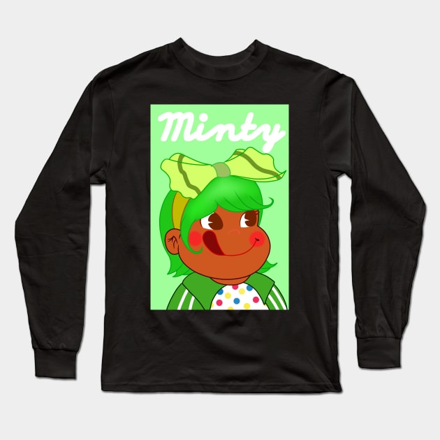 Peko Minty Long Sleeve T-Shirt by Squid Mama Art